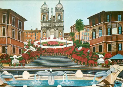 Piazza di Spagna — Infiorata de azaleias — S.A.R. OFFSET S.r.l. Roma