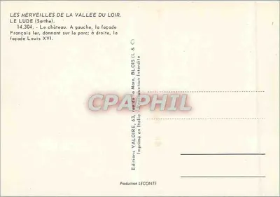Le Lude (Sarthe) — Castelo — Edições Valoire — Verso