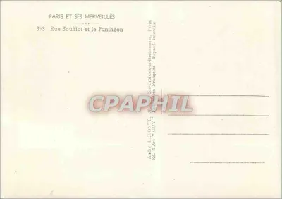 Paryż i jego cuda — ulica Soufflot i Panthéon — André LACONTE, Wyd. Art 'GUY' — Rewers