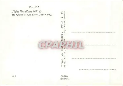 Dijon — Katedra Najświętszej Maryi Panny (XIII wiek) — Éditions Luxe Estel, Paryż — Rewers