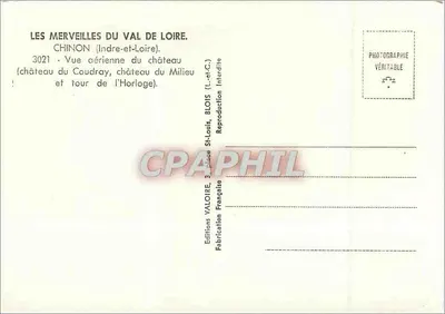 Zamek Coudray i wieża zegarowa — Chinon (Indre-et-Loire) — Éditions Valoire, Blois — Rewers
