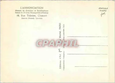 Zamek Clamart — Stary Pałac Louvois — Éditions d'Art, Paryż — Rewers