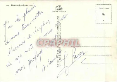 Thonon-les-Bains — widok panoramiczny i port — wydawca JANSOL — Rewers