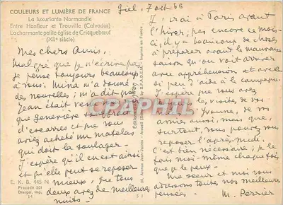 Iglesia de Cricquebœuf — Normandía — Ediciones Jean-Jaures — Reverso