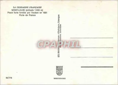Porta da França — Mont-Louis — Edições Modernas « Théojac », Limoges — Verso