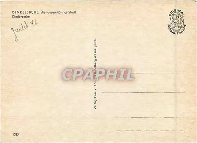 Dinkelsbühl — Kinderzeche — Verlag v. Käniß Heidelberg A.G. — Verso