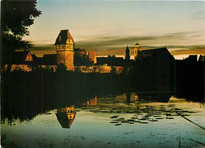 Dinkelsbühl, a cidade milenar — Abend an der Wörnitz — Editor Edmund von König, Dietham