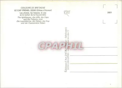 O Cap Fréhel — vista panorâmica — Éditions d'Art Jack, n° 2601 — Verso