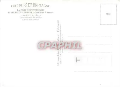 Sables-d'Or-les-Pins — Küste von Penthièvre — Editions d'Art J. Fabricant — Rückseite