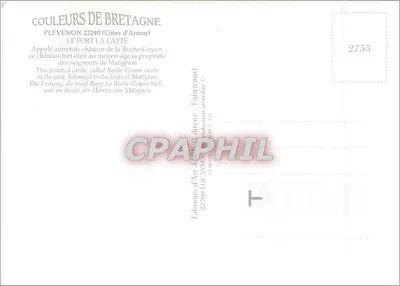 Fort La Latte — Plévenon (Côtes-d'Armor) — Edições de Arte Jean Fabricant — Verso