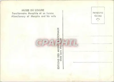 Funcionário de Memphis e sua esposa — Museu do Louvre — Éditions des Musées Nationaux, Albin-Guillet — Verso