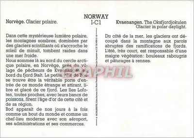 Norwegia. Północny lodowiec — Kvaenangen, Oksfjordjokulen — Wydawca: Photo-Services E.A. (I-C1) — Rewers
