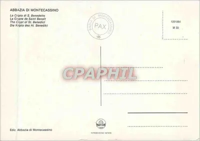 Krypta Świętego Benedykta — Abbazia di Montecassino — wydawca Marconi — Rewers