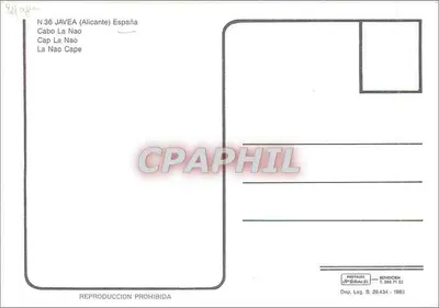Javea ~ Costa Blanca — farol de Cabo La Nao — editor PISTALES — Verso