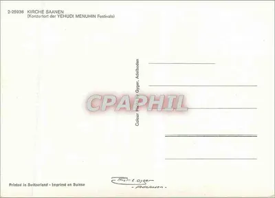 Igreja Saanen — editor Gyger, Addliboden — n° 2-25938 — Verso