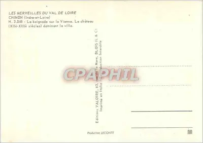 Chinon — Zamek dominujący nad miastem i kąpiel w Vienne — Wydawnictwo Valoire — Rewers