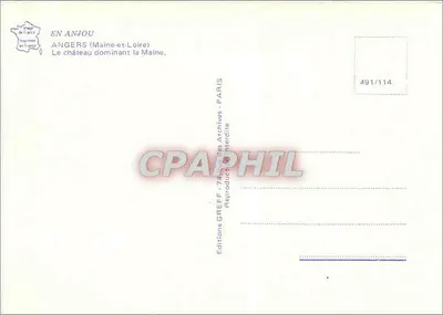 Castelo de Angers dominando a Maine — Éditions Greff, n° 491/114 — Verso