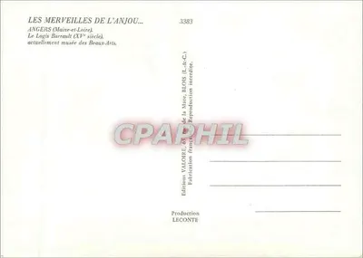Angers — Logis Barrault (XVe wiek) — Wydawnictwo Valoire, nr 3383 — Rewers