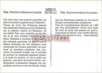 Tula. Guerreiros toltecas em basalto — México, série XXVIII-A1 — Verso