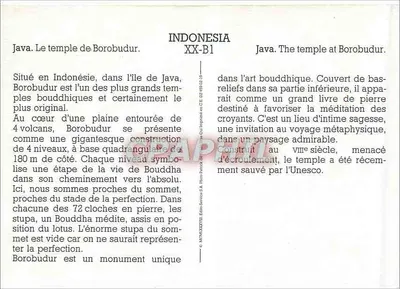 Java. Der Borobudur-Tempel — Indonesien XX-B1 — Édito Service C.A. — Rückseite
