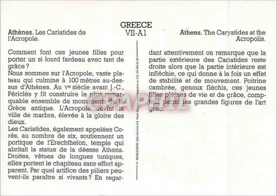 Atenas. As Cariátides da Acrópolis — GREECE VII-A1 — Editor: Photo Service S.A. — Verso