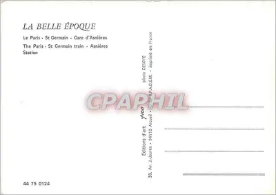 Pociąg parowy n° 4557 — Gare d'Asnières — Éditions J. Jaurès — Rewers
