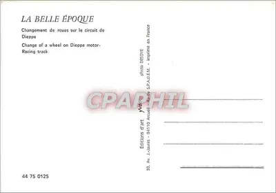 Troca de rodas no circuito de Dieppe — A Belle Époque — Edições de Arte J.-Jaurès — Verso