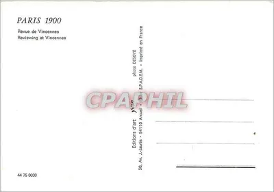 Parigi 1900 — Rivista di Vincennes — Edizioni d'Arte Jaurès — Verso