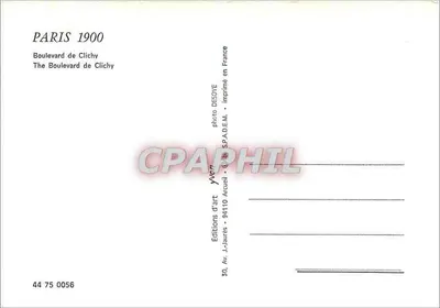 Paryż 1900 — Bulwar Clichy — Wydawnictwo sztuki DESOYE — Rewers