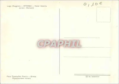 Hotel Astoria — Lago Maggiore, Stresa — publisher Thanhoffer Fanlin — Back