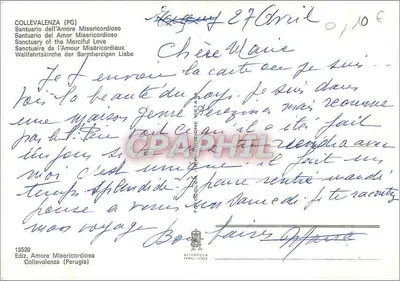 Collevalenza (PG) — Świątynia Miłosierdzia Miłego — wyd. Amore Misericordioso — Rewers