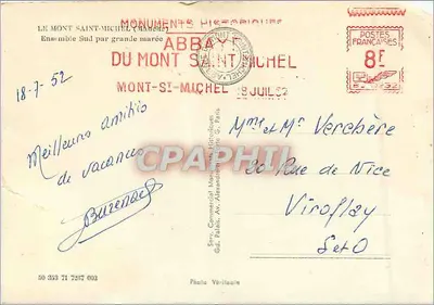 Mont Saint-Michel — Zespół Południowy przy dużej półmiance — Foto Autentyczna, n° 50 353 71 7207 002 — Rewers