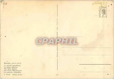 Mała zbieraczka — reprodukcja z Renoira — wydawca S. Paulo, nr 574 — Rewers