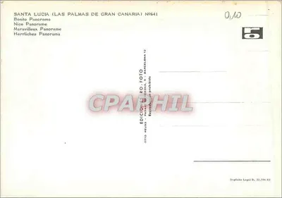 Santa Lucía (Las Palmas de Gran Canaria) — panorama com camelos — Editor Otto Heuns, n°641 — Verso