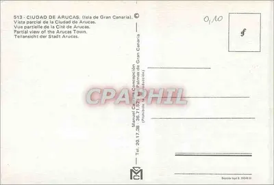 Aruacas — vista parcial da cidade — Manuel Castro Concepión, n° 513 — Verso