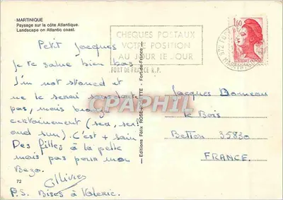 Martinique — Pejzaż nad wybrzeżem Atlantyku — Wydawnictwo Félix Rose-Sette — Rewers