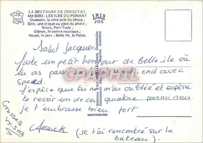Wyspy Ponant — Ouessant, Sein, Groix, Glénan, Houat, Belle-Île — Wydawnictwo Iris Jos — Rewers