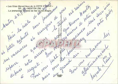 Menton — Promenada nad morzem i plaże — Wydawca — Rewers
