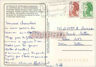 Castelo da Roche-Courbon — Charentes — Artaud Frères, n°12 — Verso