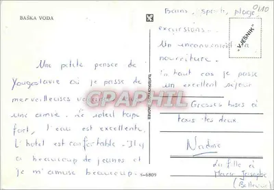 Baška Voda — praia, banhos, hotel — editor Vjesnik — Verso
