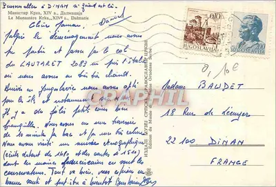 Mosteiro de Krka — Dalmácia — Edição do Museu das Igrejas Ortodoxas Sérvias — Verso