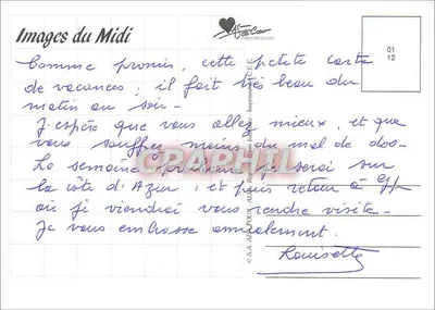 Rua pavimentada e escada de pedra — aldeia provençal — Images du Midi, n° 01 12 — Verso