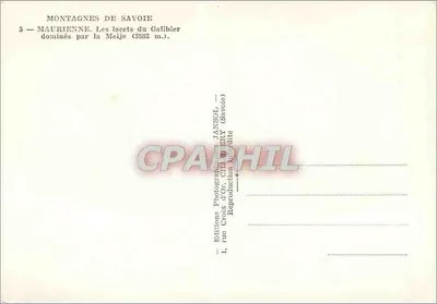 Montanhas da Savóia — Maureienne. Os curvas do Gallibier dominadas pela Meije (3883 m.) — Edições Fotográficas JANSOL, Chambéry (Savóia) — Verso