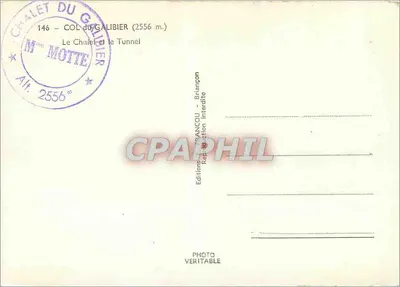 Col du Galibier — Chalet i tunel — Wydawnictwo Brancou — Rewers