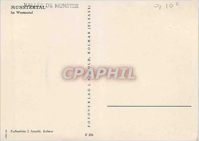 Vallée de Munster — Im Wormsatal — Fotoverlag J. Arnold, Kolmar, F 234 — Rewers