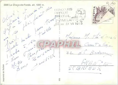 La Chaux-de-Fonds — widok panoramiczny — Wydawnictwo R. Jeanneret, nr 930 — Rewers