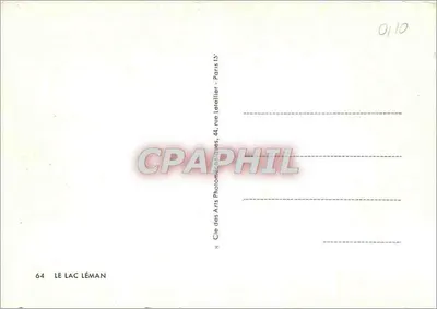 O Lago Léman — carta postal ilustrada — Cie des Arts Photographiques, Paris — Verso