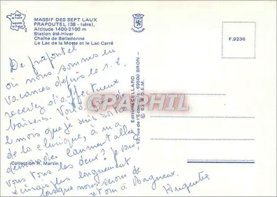 Prapoutel - Les Sept Laux — Éditions Cellard, n° F.9236 — Verso