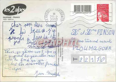Les 2 Alpes — 1600 - 3600 m — Wydawnictwo J.P. François — Rewers