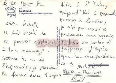 Saint-Malo — Algemene uitzicht op de stad omringd door water — Éditions d'Art JOS le DOAULIN — Achterkant